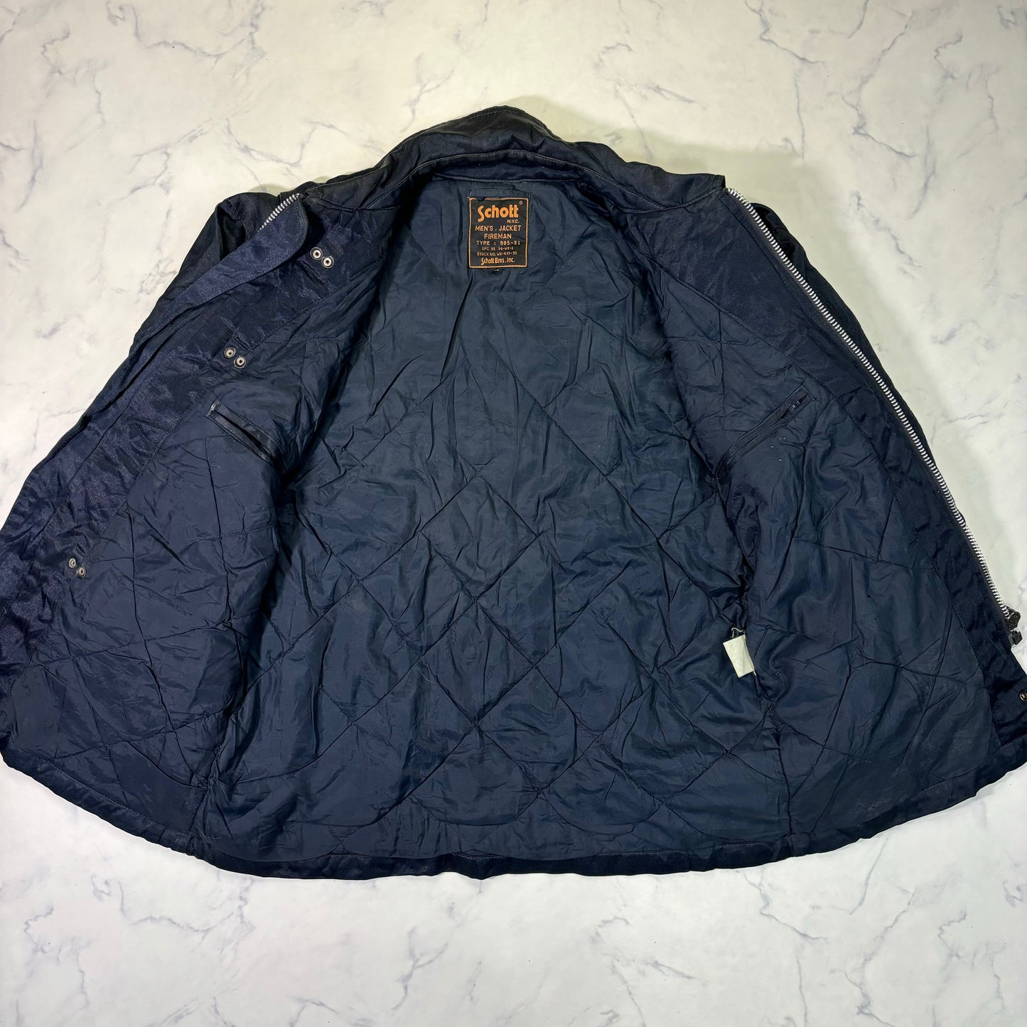 Schott NYC Fireman Toggle Jacket 90s Navy vintage