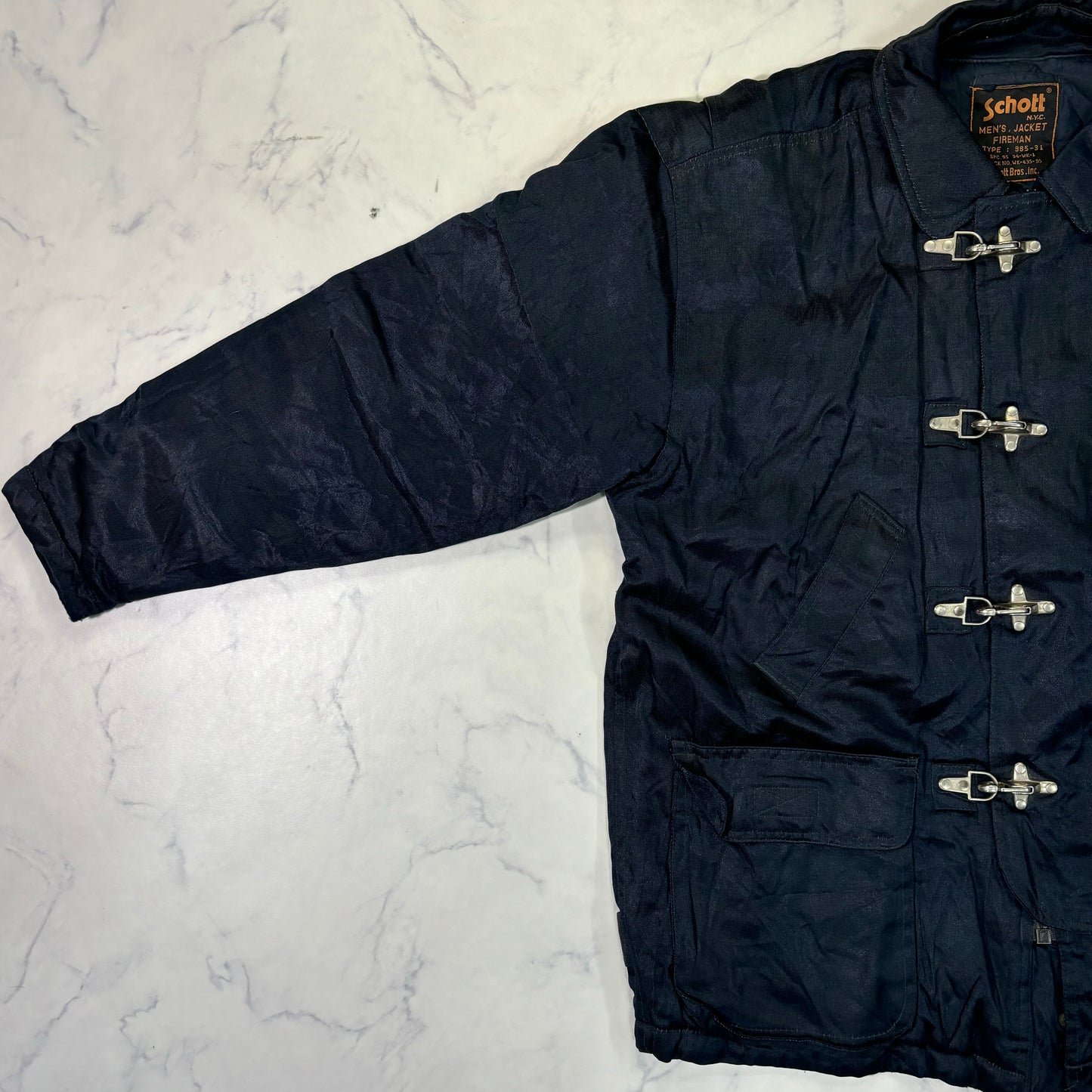 Schott NYC Fireman Toggle Jacket 90s Navy vintage