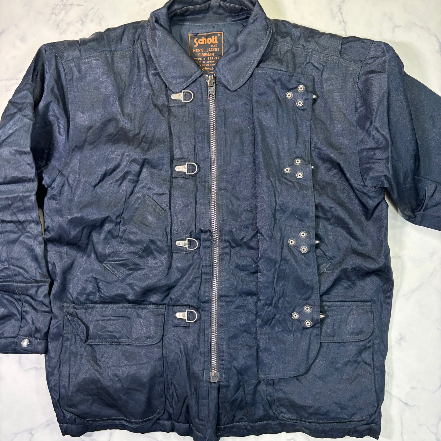 Schott NYC Fireman Toggle Jacket 90s Navy vintage
