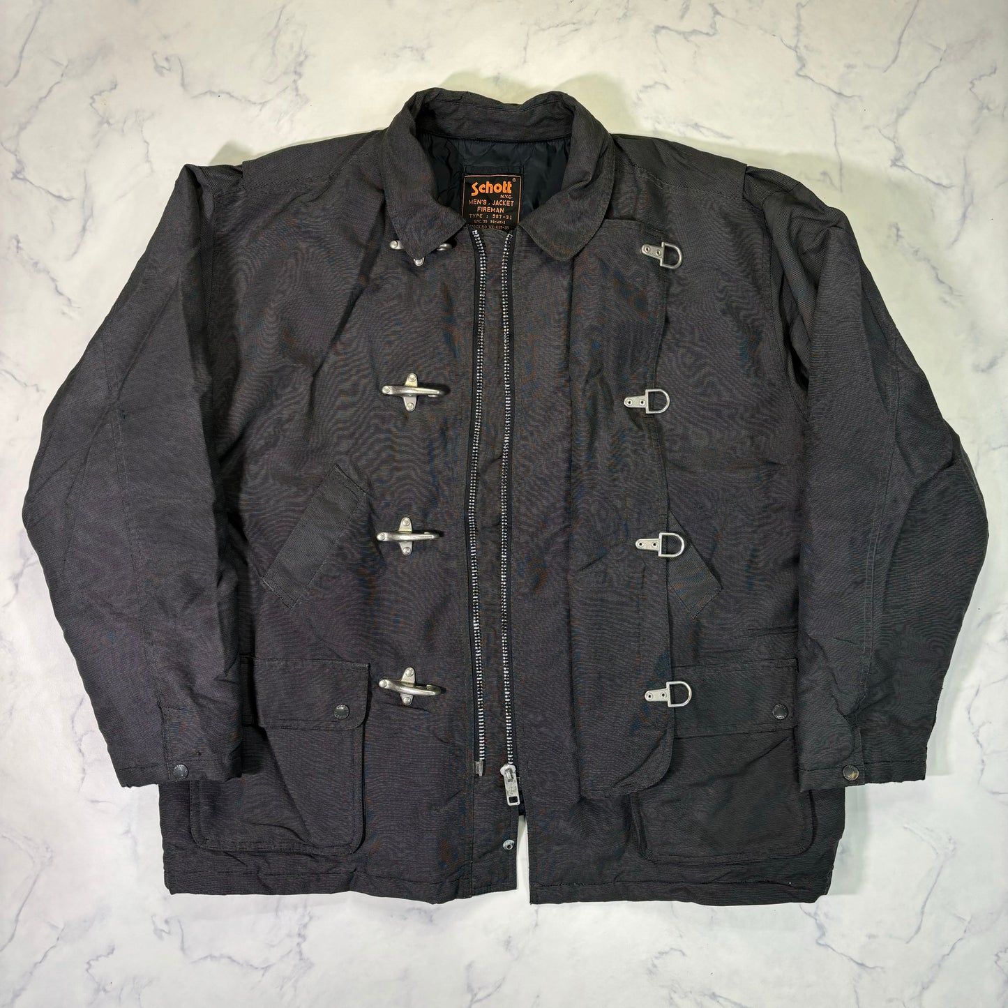 Schott NYC Fireman Toggle Jacket 90s Metal Vintage
