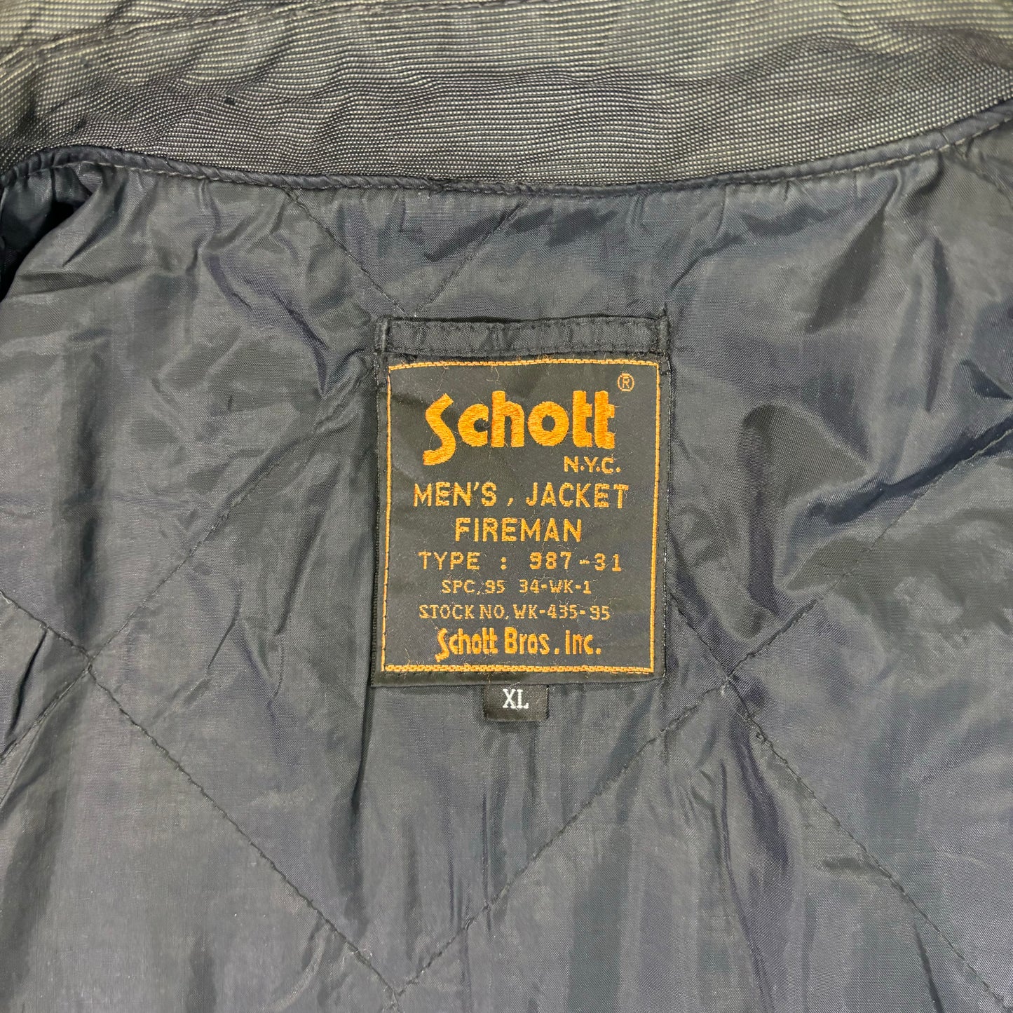 Schott NYC Fireman Toggle Jacket 90s Metal Vintage