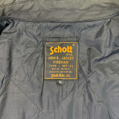 Schott NYC Fireman Toggle Jacket 90s Metal Vintage