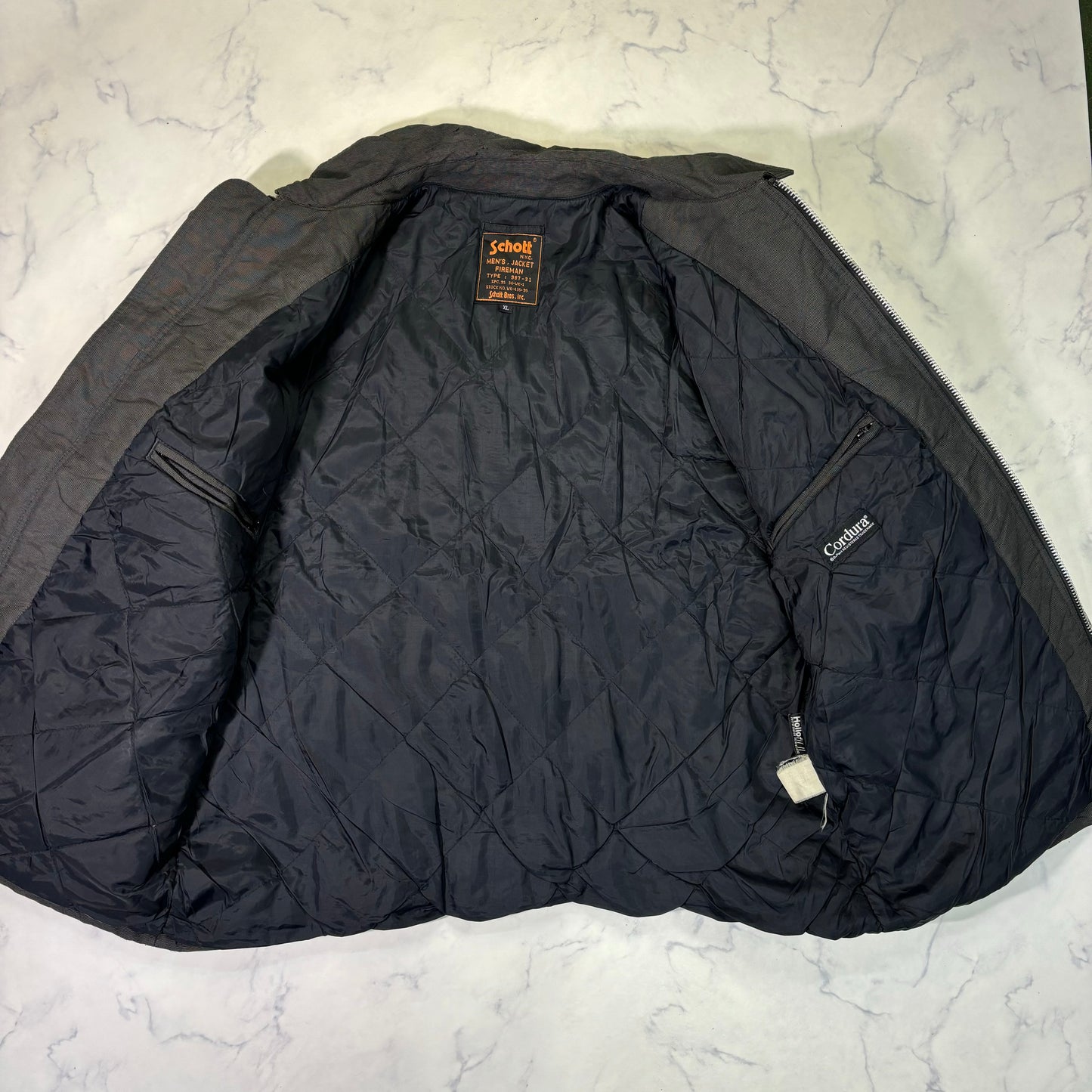 Schott NYC Fireman Toggle Jacket 90s Metal Vintage