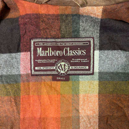 Marlboro Classics Canvas Work Jacket 90s Leather Collar Small Vintage