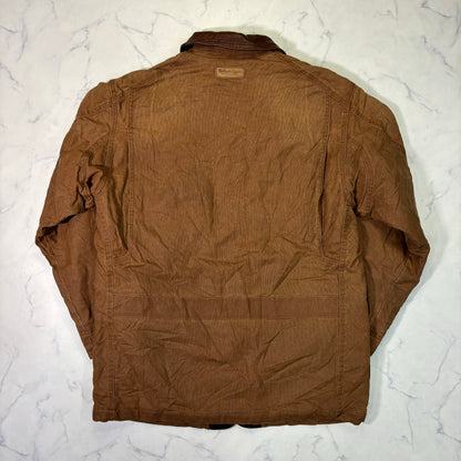 Marlboro Classics Canvas Work Jacket 90s Leather Collar Small Vintage