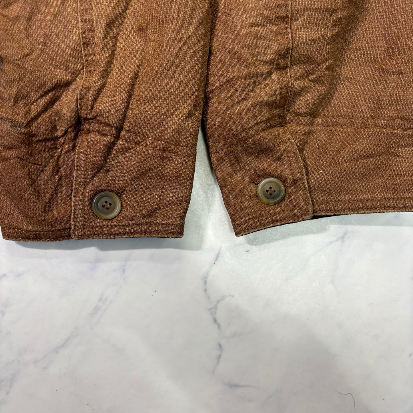Marlboro Classics Canvas Work Jacket 90s Leather Collar Small Vintage