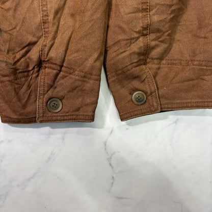 Marlboro Classics Canvas Work Jacket 90s Leather Collar Small Vintage