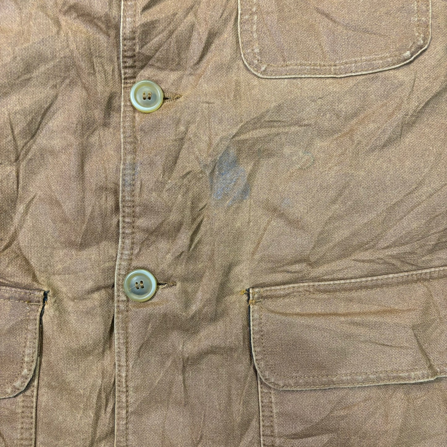 Marlboro Classics Canvas Work Jacket 90s Leather Collar Small Vintage