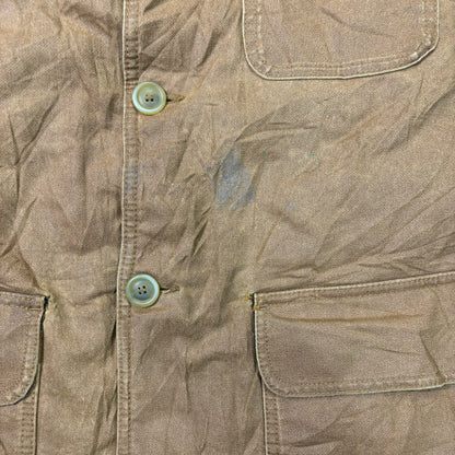 Marlboro Classics Canvas Work Jacket 90s Leather Collar Small Vintage