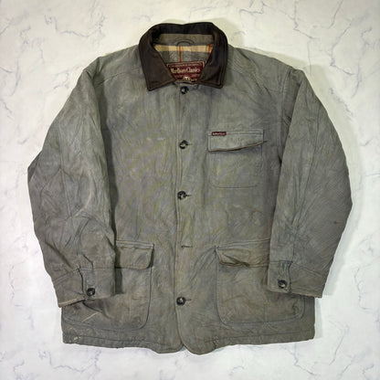Marlboro Classics Canvas Work Jacket 90s Leather Collar XL Vintage