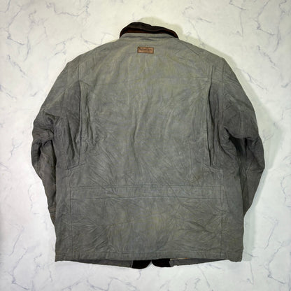 Marlboro Classics Canvas Work Jacket 90s Leather Collar XL Vintage