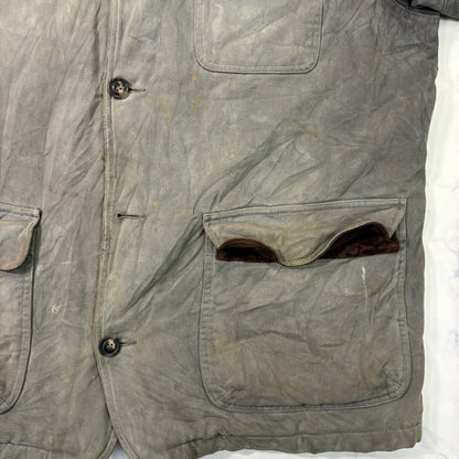 Marlboro Classics Canvas Work Jacket 90s Leather Collar XL Vintage