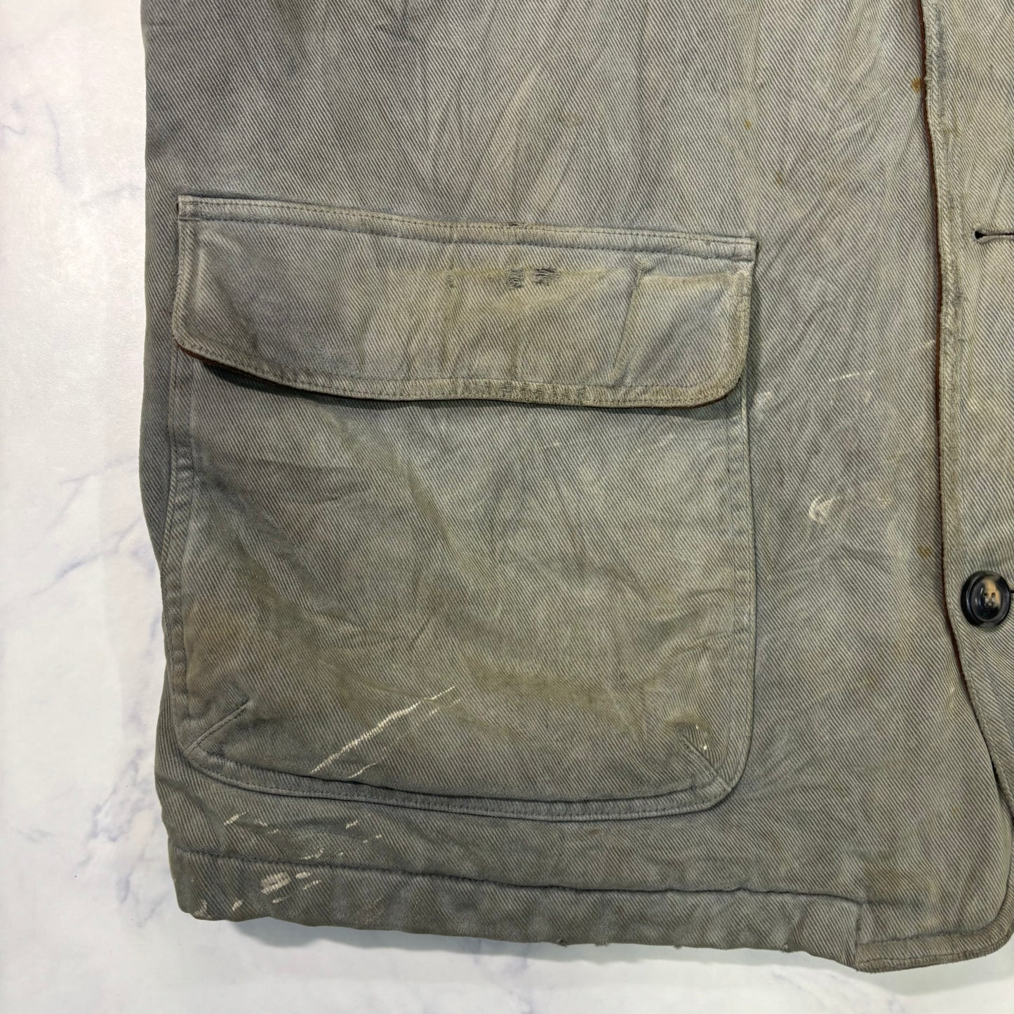 Marlboro Classics Canvas Work Jacket 90s Leather Collar XL Vintage