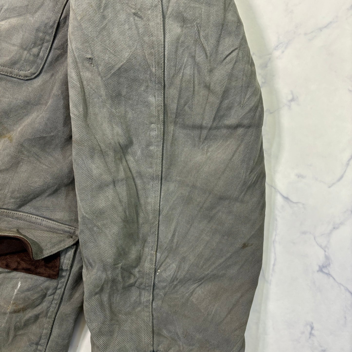 Marlboro Classics Canvas Work Jacket 90s Leather Collar XL Vintage