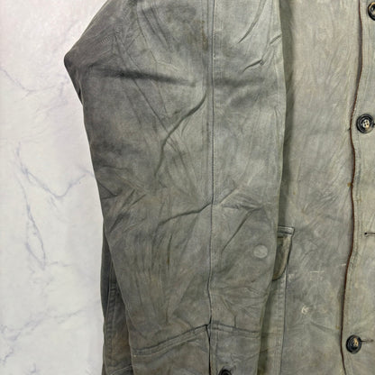 Marlboro Classics Canvas Work Jacket 90s Leather Collar XL Vintage