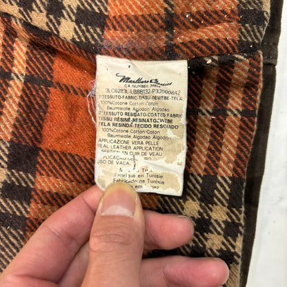 Marlboro Classics Canvas Work Jacket 90s Leather Collar XL Vintage