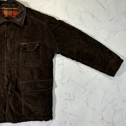 Marlboro Classics Canvas Work Jacket 90s Leather Collar XL Vintage