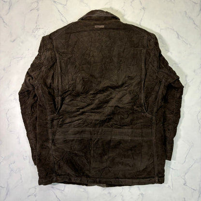 Marlboro Classics Canvas Work Jacket 90s Leather Collar XL Vintage