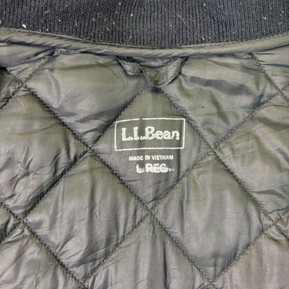 L.L.Bean Quilted Bomber Jacket Black L