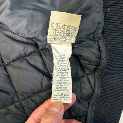 L.L.Bean Quilted Bomber Jacket Black L