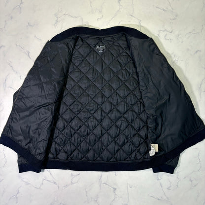 L.L.Bean Quilted Bomber Jacket Black L