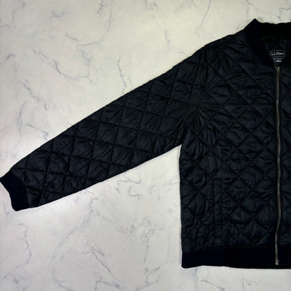 L.L.Bean Quilted Bomber Jacket Black L