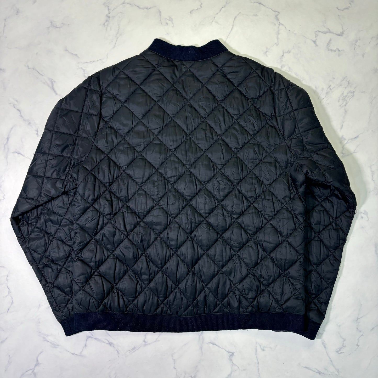 L.L.Bean Quilted Bomber Jacket Black L