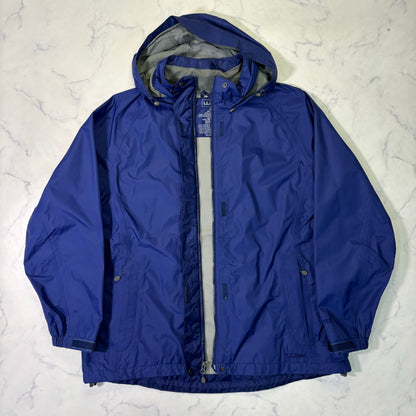 L.L.Bean Hooded Waterproof Shell Jacket Blue XL