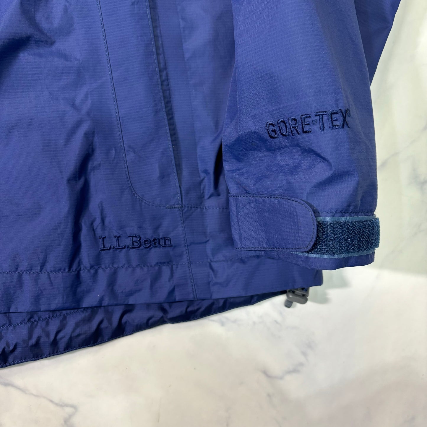 L.L.Bean Hooded Waterproof Shell Jacket Blue XL