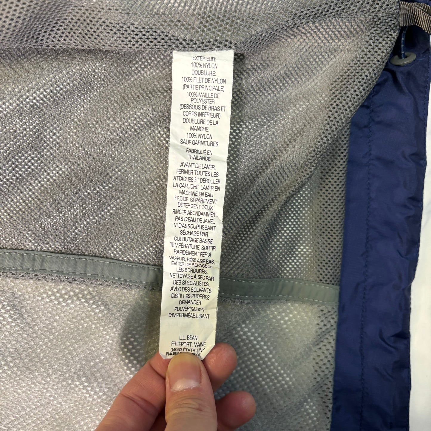 L.L.Bean Hooded Waterproof Shell Jacket Blue XL