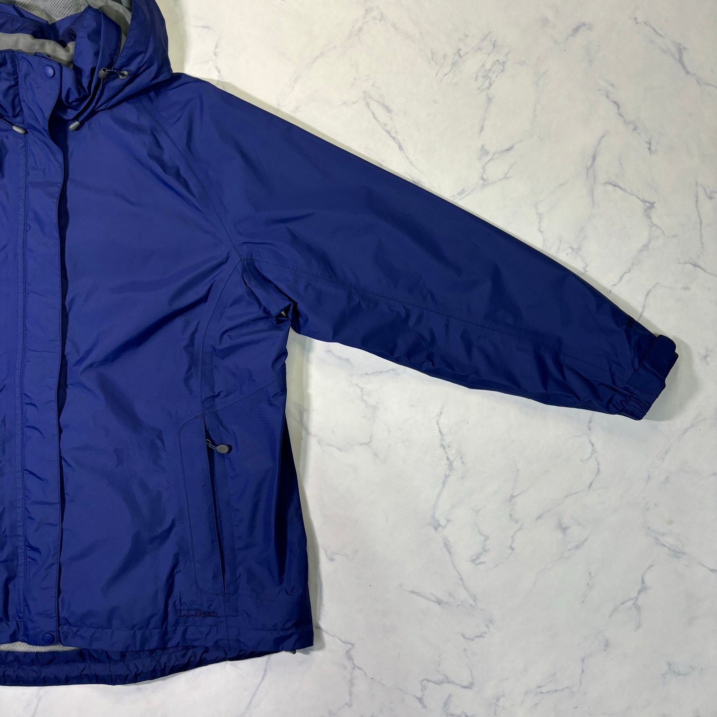 L.L.Bean Hooded Waterproof Shell Jacket Blue XL