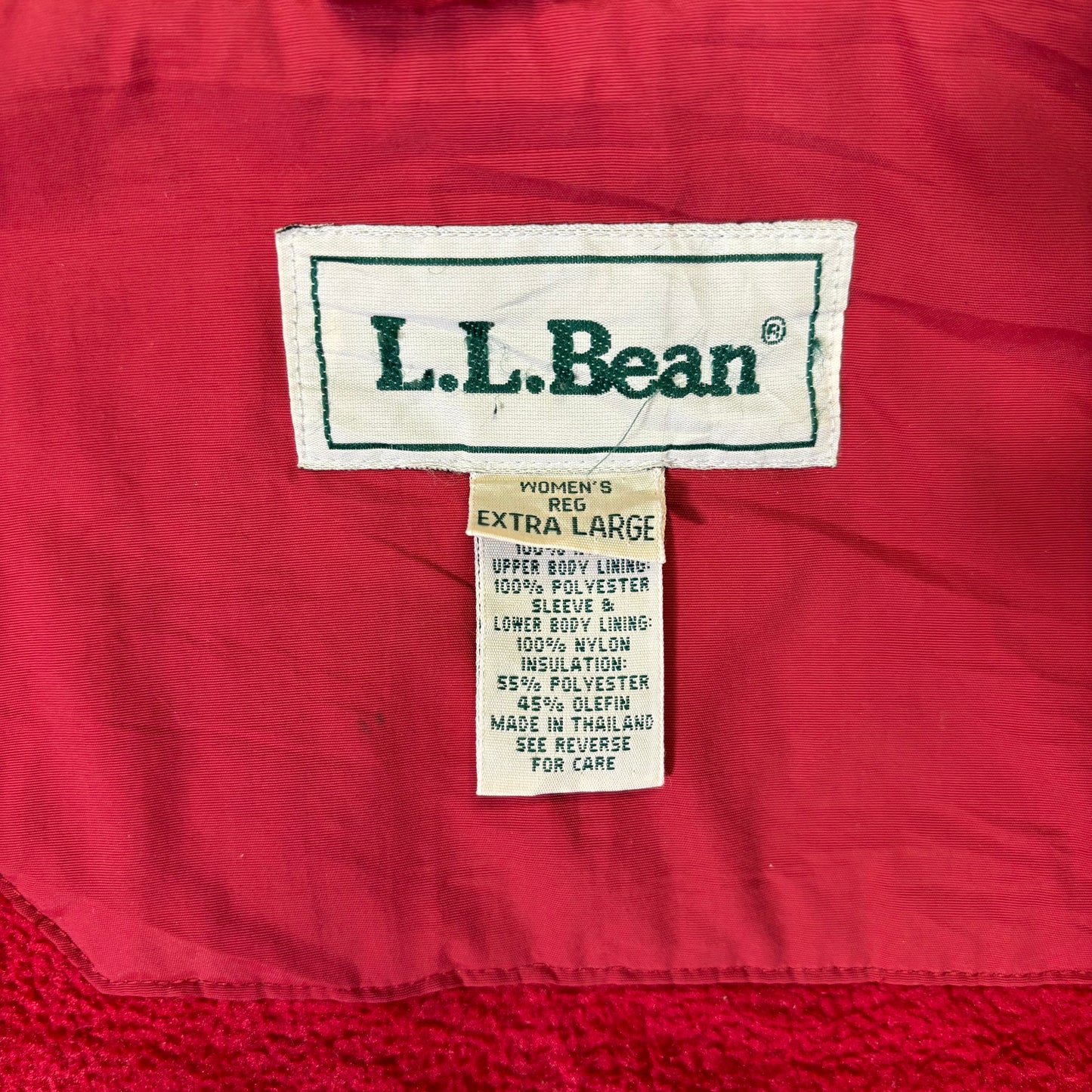 L.L.Bean Insulated Field Coat Red Women's XL 90s