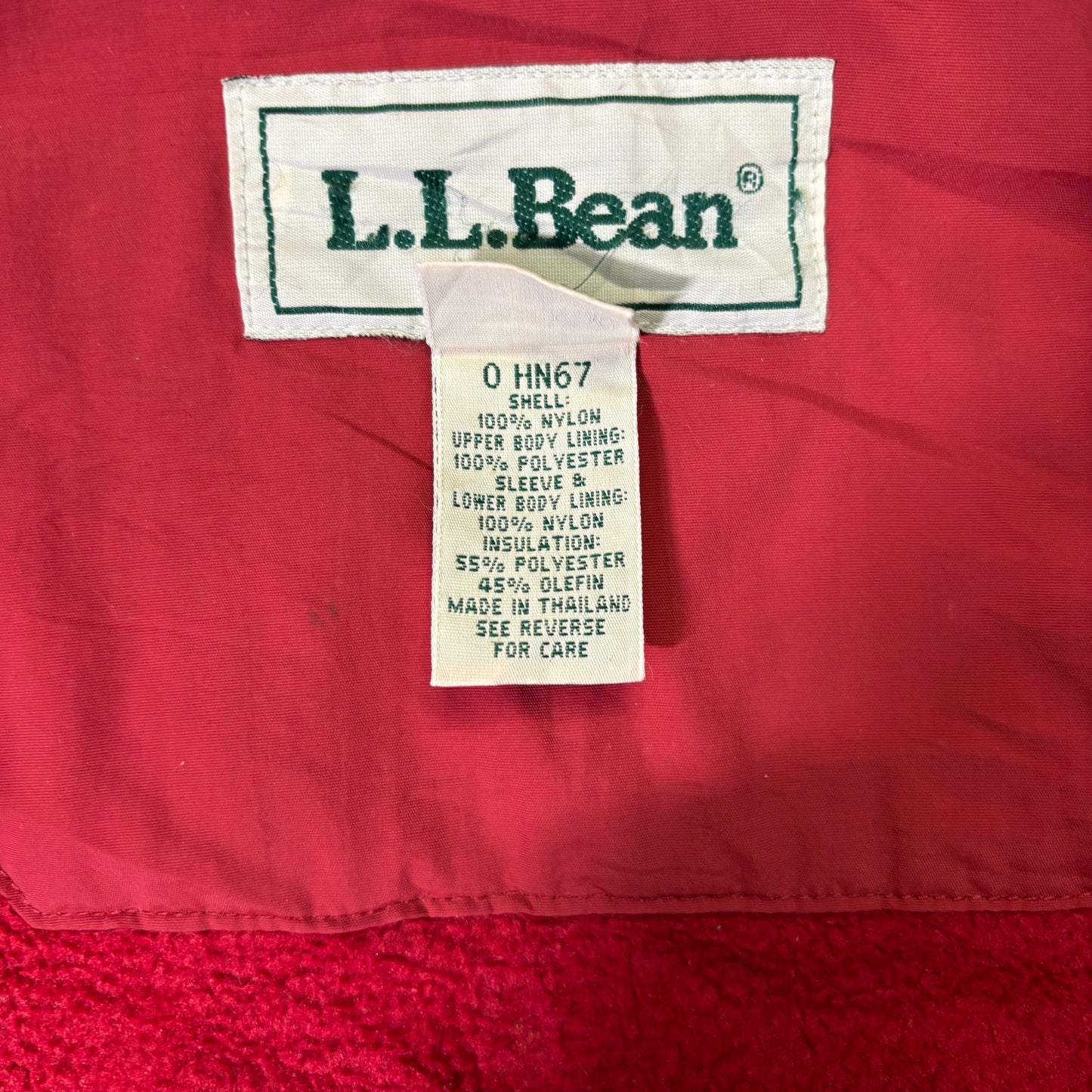 L.L.Bean Insulated Field Coat Red Women's XL 90s