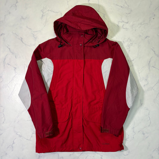 L.L.Bean Hooded Outdoor Shell Jacket Red Women's S 90s