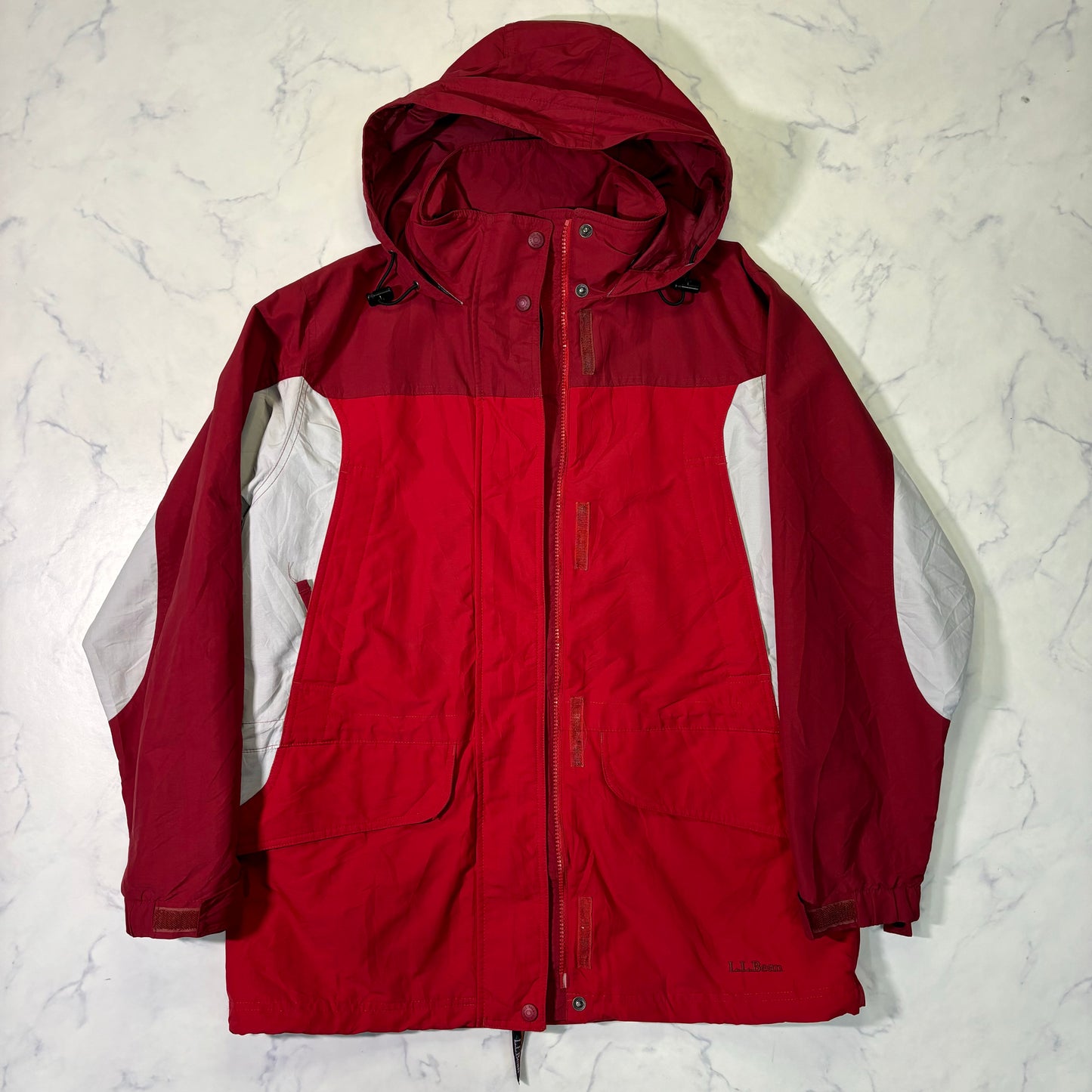 L.L.Bean Hooded Outdoor Shell Jacket Red Women's S 90s