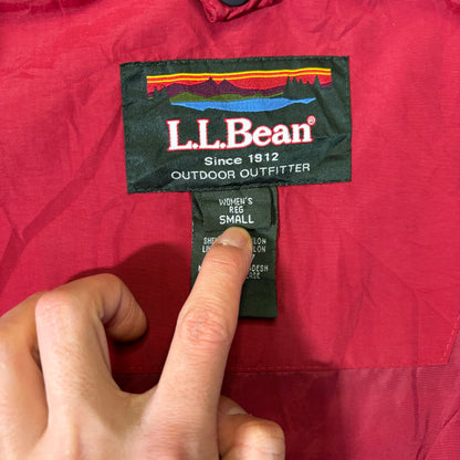 L.L.Bean Hooded Outdoor Shell Jacket Red Women's S 90s