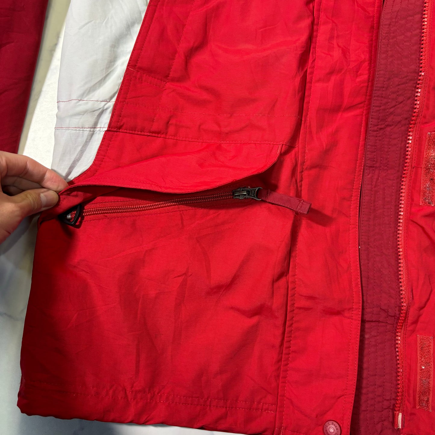 L.L.Bean Hooded Outdoor Shell Jacket Red Women's S 90s