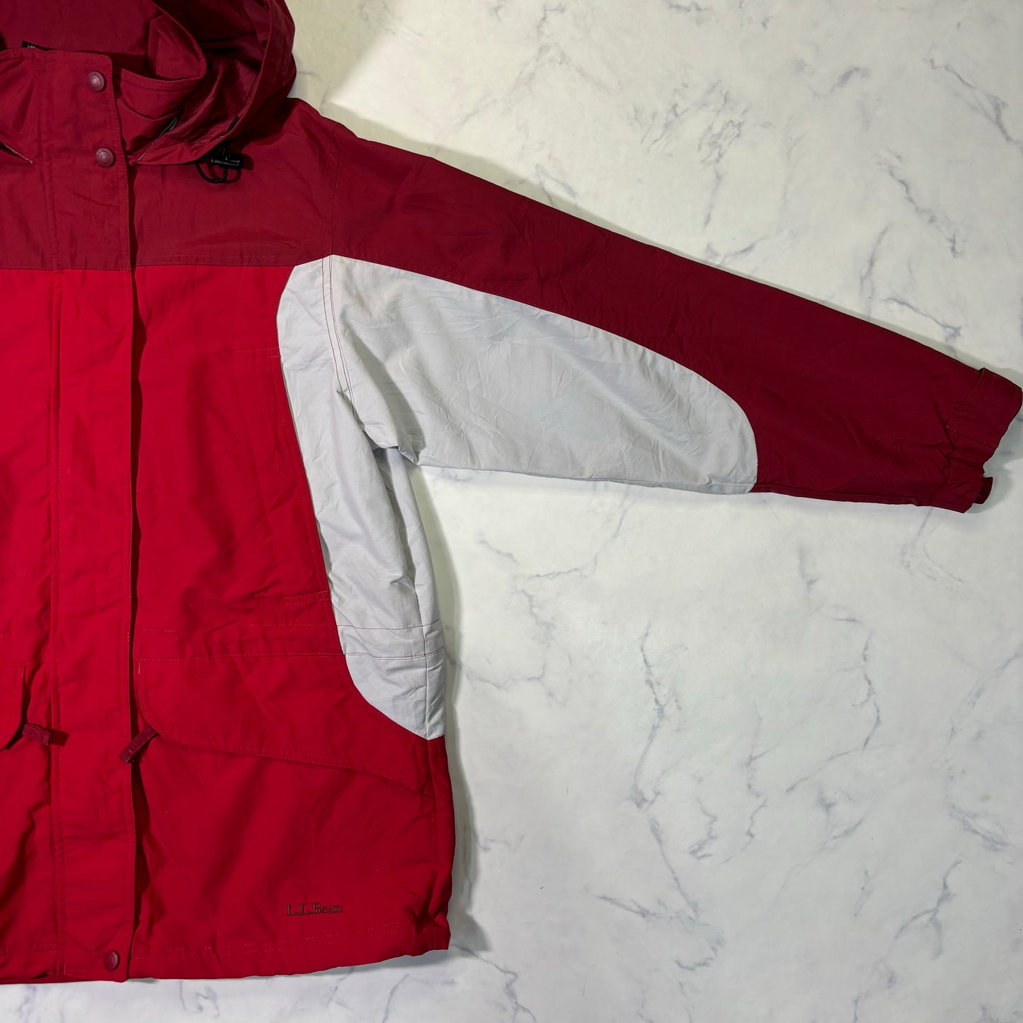 L.L.Bean Hooded Outdoor Shell Jacket Red Women's S 90s