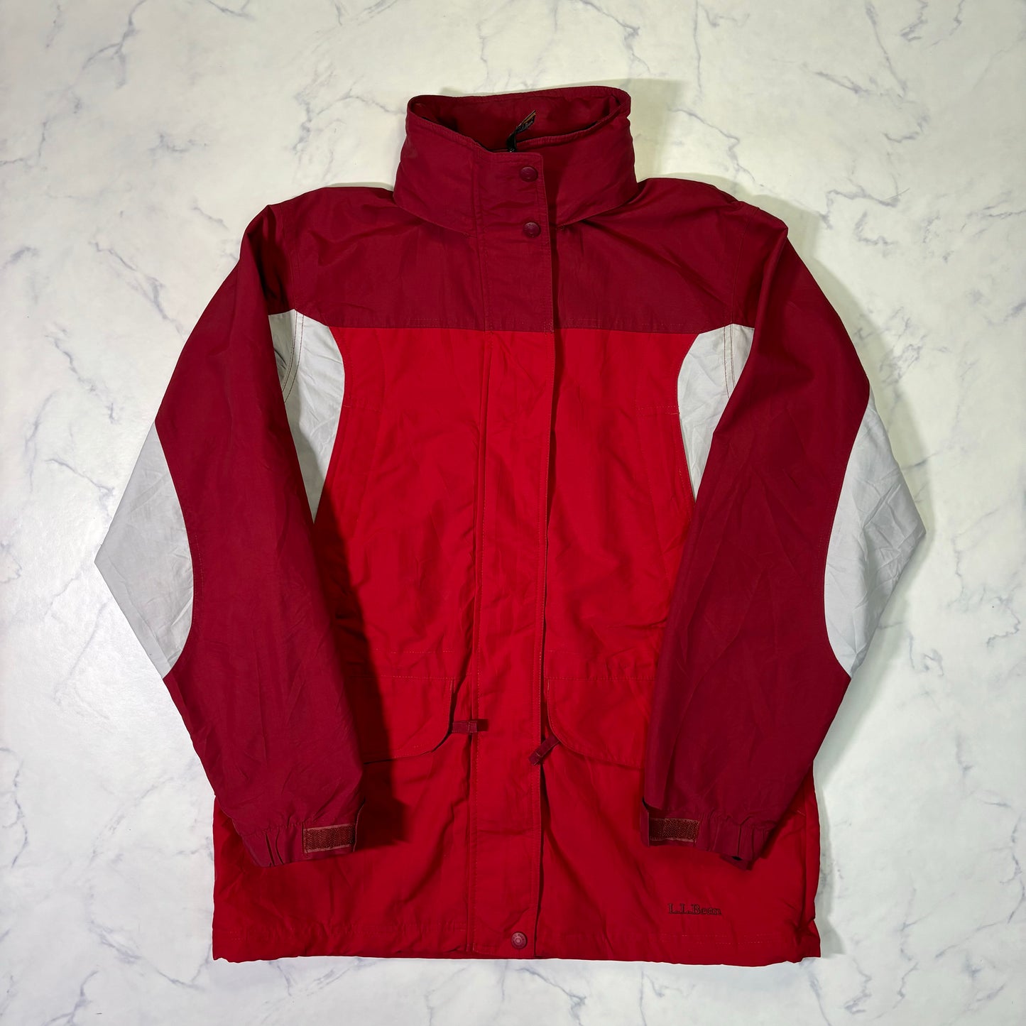 L.L.Bean Hooded Outdoor Shell Jacket Red Women's S 90s