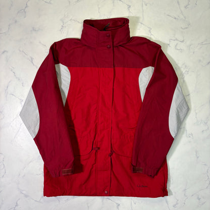 L.L.Bean Hooded Outdoor Shell Jacket Red Women's S 90s