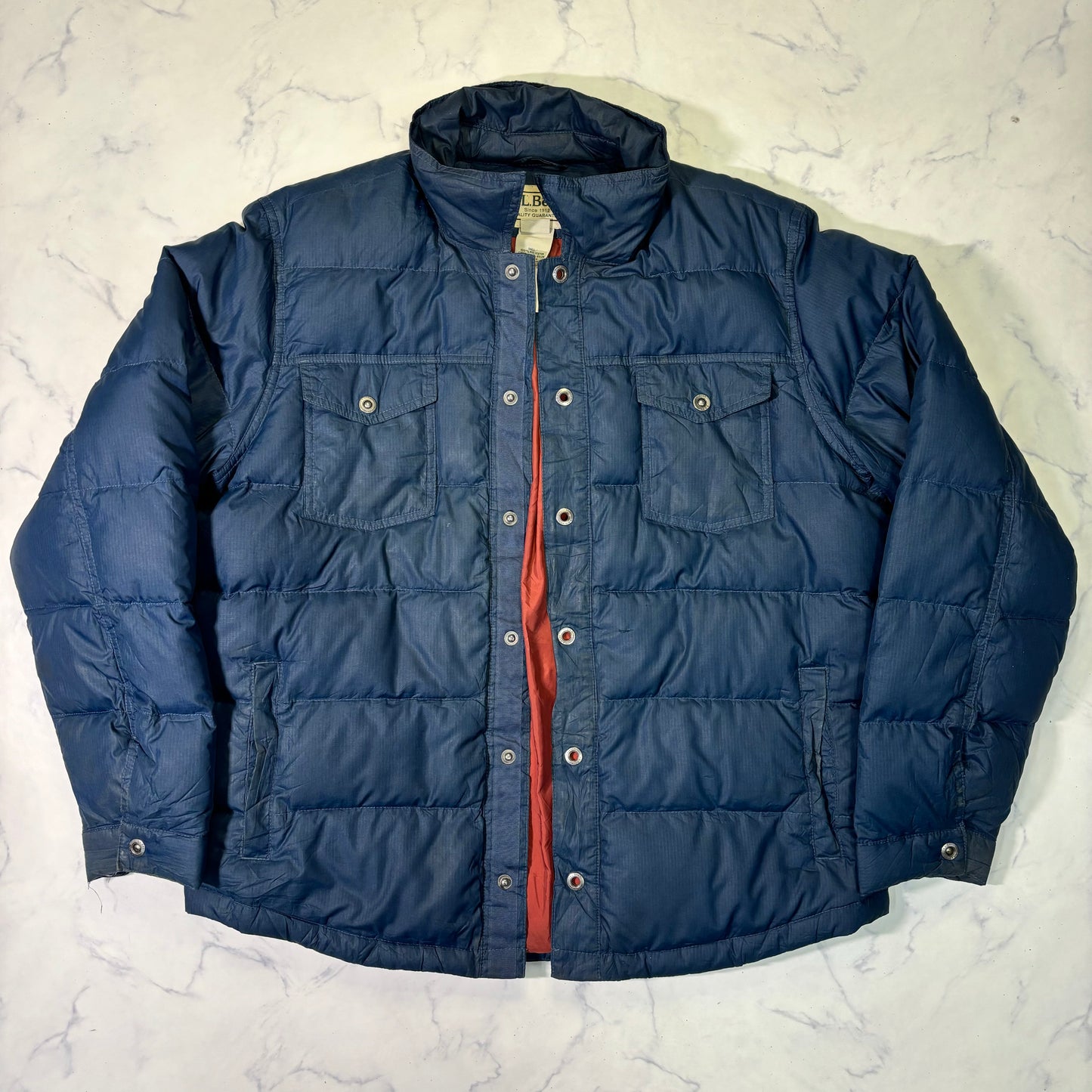 L.L.Bean Down Shirt Jacket Navy L