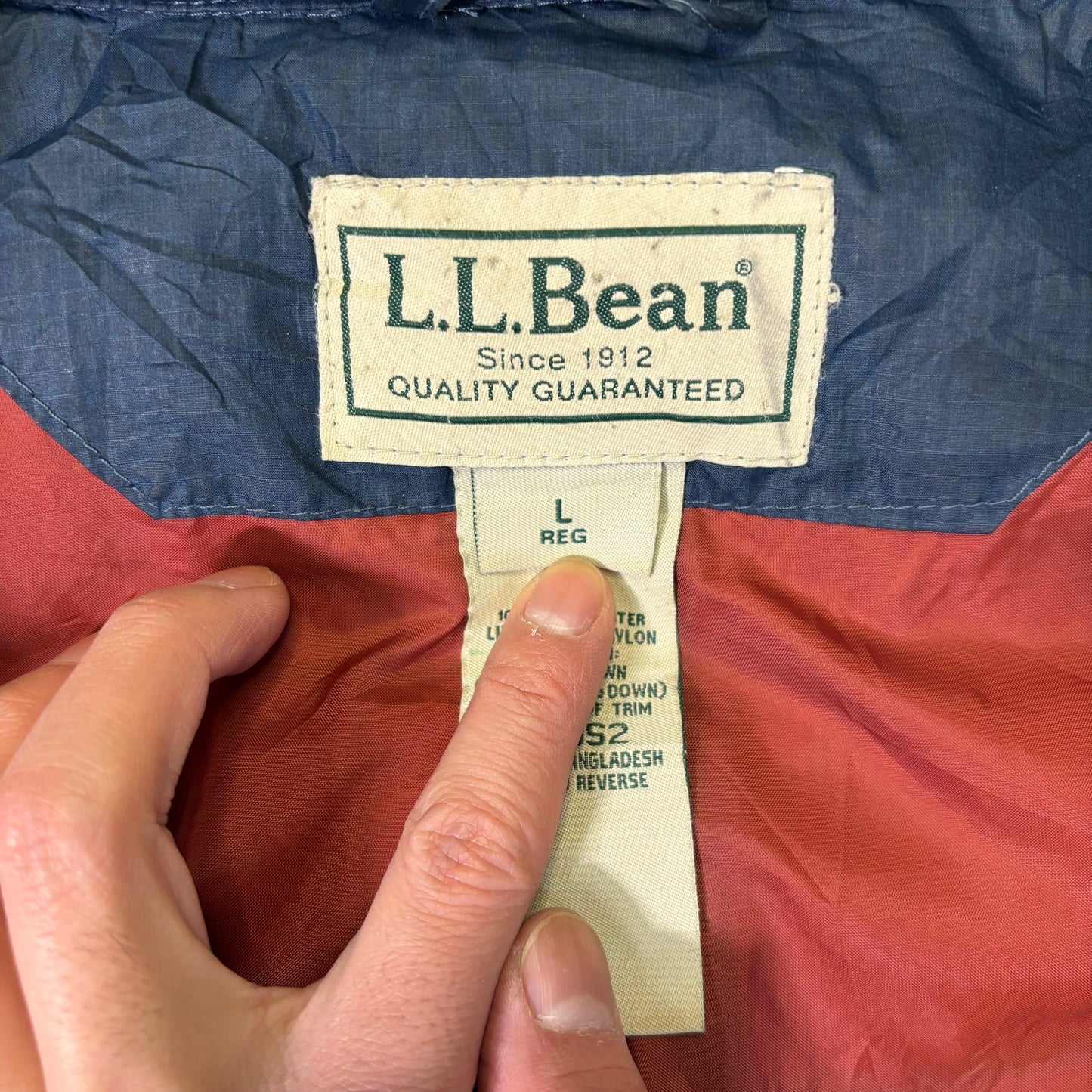 L.L.Bean Down Shirt Jacket Navy L