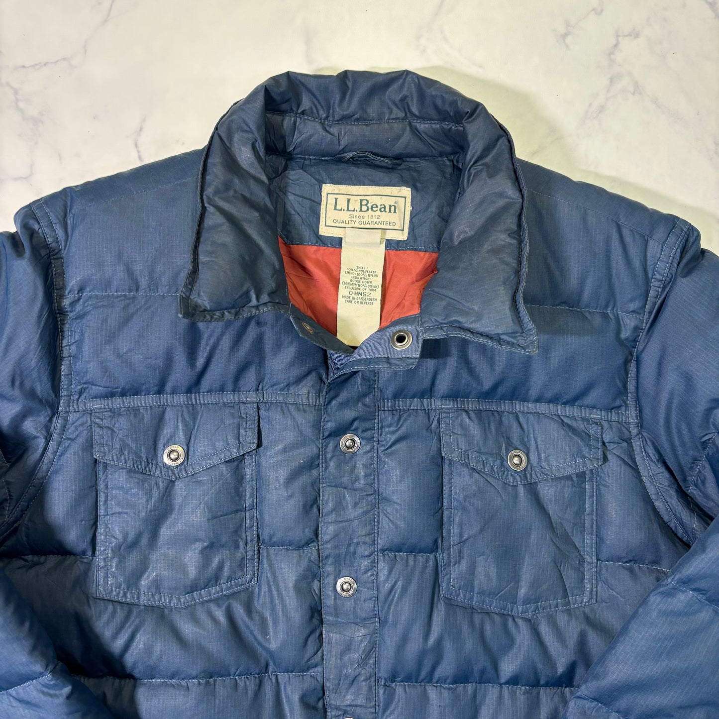 L.L.Bean Down Shirt Jacket Navy L
