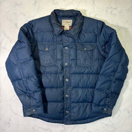 L.L.Bean Down Shirt Jacket Navy L