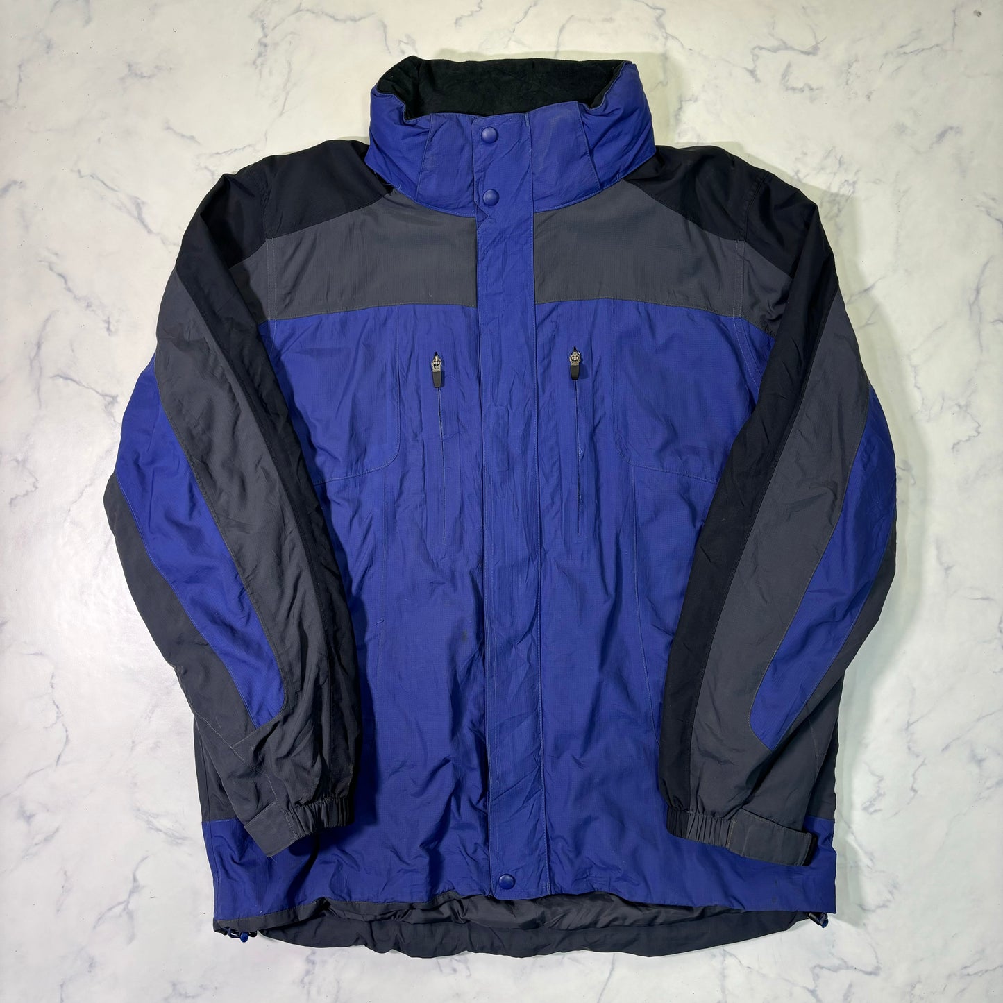 L.L.Bean Colorblock Mountain Jacket Blue Gray L 90s