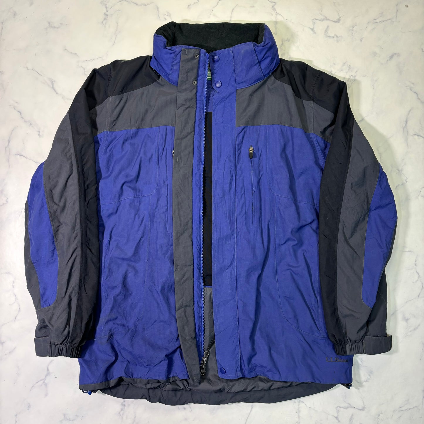 L.L.Bean Colorblock Mountain Jacket Blue Gray L 90s