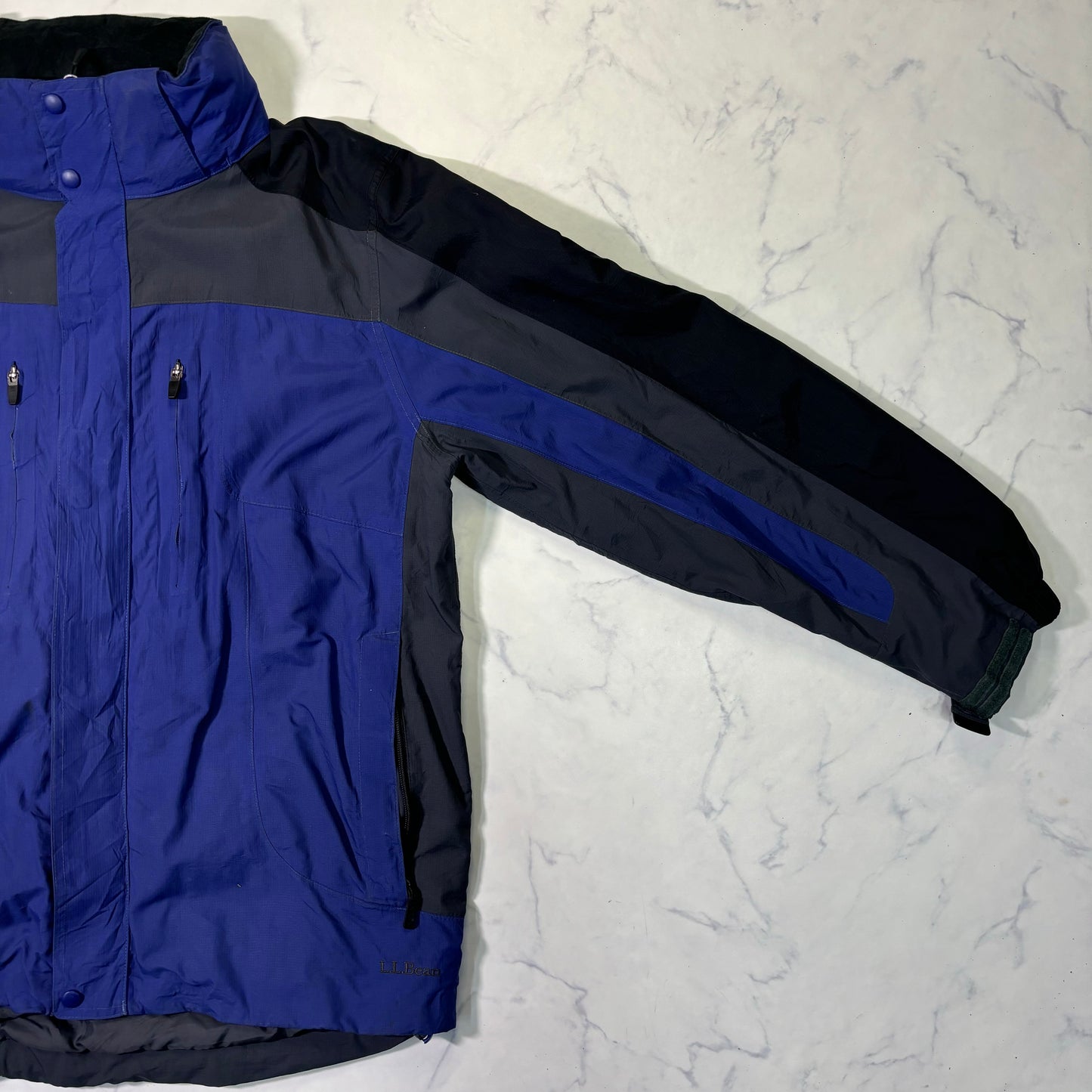 L.L.Bean Colorblock Mountain Jacket Blue Gray L 90s