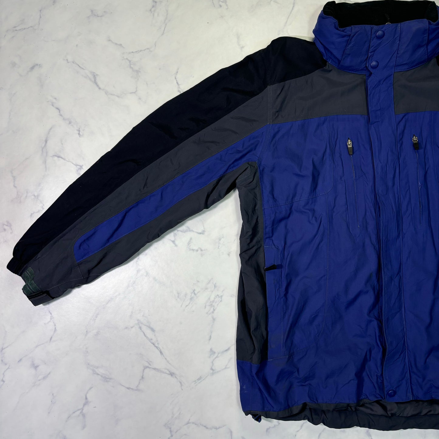 L.L.Bean Colorblock Mountain Jacket Blue Gray L 90s