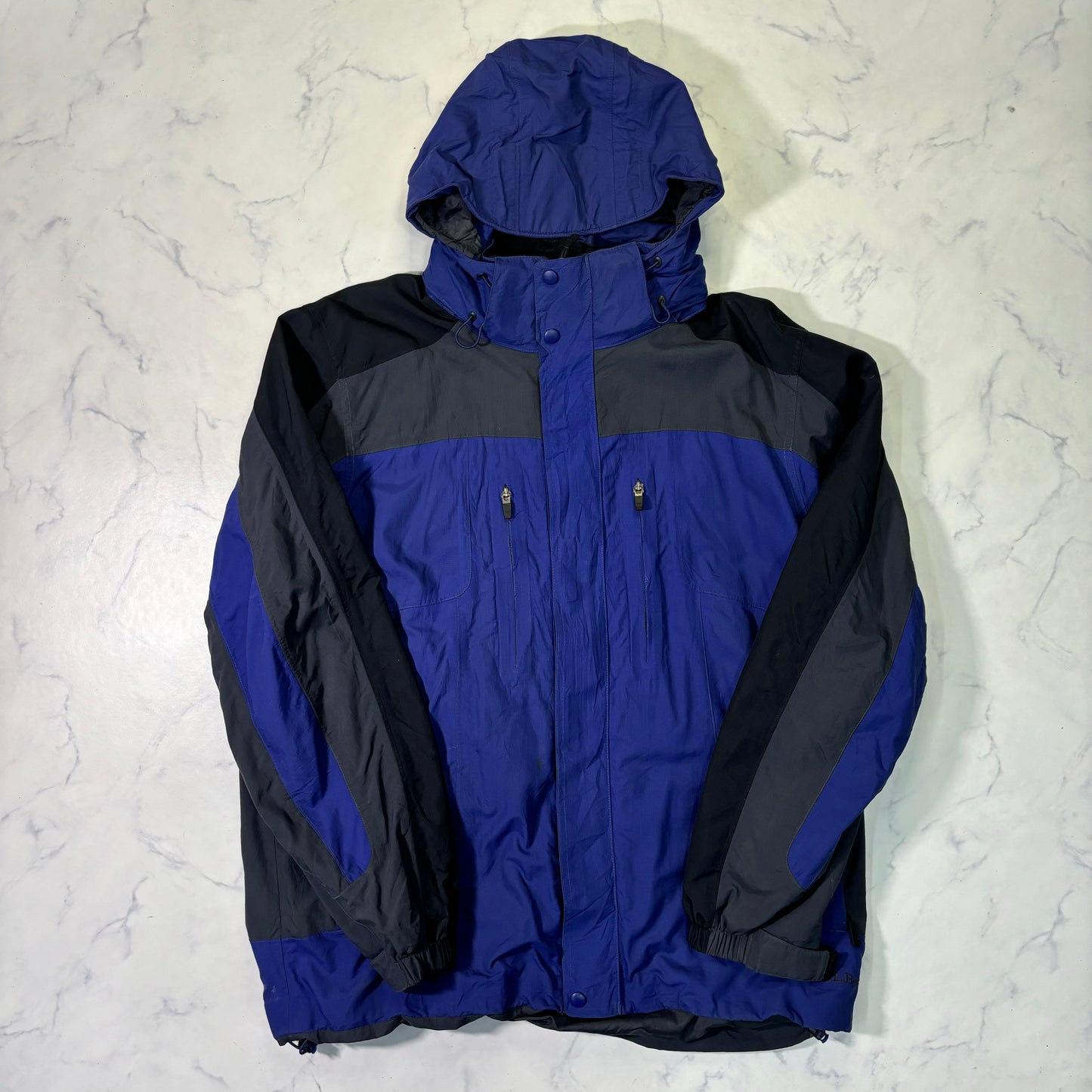 L.L.Bean Colorblock Mountain Jacket Blue Gray L 90s
