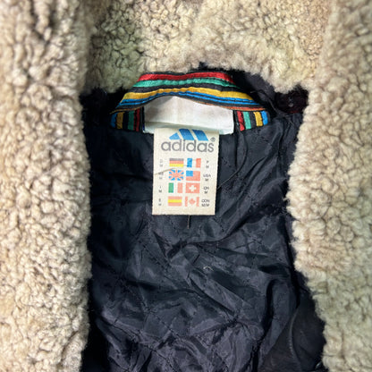 adidas Sapporo 1972 Winter Olympics Leather Bomber Jacket Black 90s M vintage